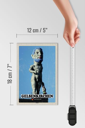 Panneau en bois villes Gelsenkirchen sculpture Hercule 12x18 cm 4