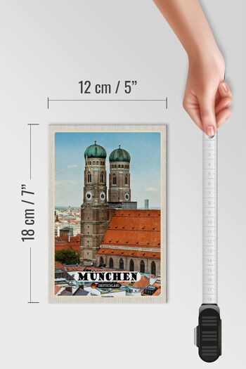 Panneau en bois villes Munich vieille ville décoration Frauenkirche 12x18 cm 4