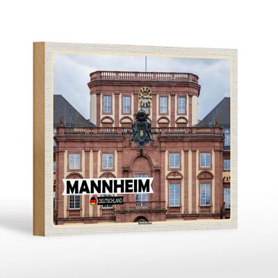 Targa in legno città Mannheim Germania castello barocco 18x12 cm