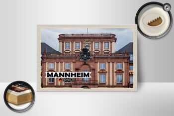 Panneau en bois villes Mannheim Allemagne château baroque 18x12 cm 2