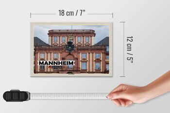 Panneau en bois villes Mannheim Allemagne château baroque 18x12 cm 4