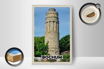 Panneau en bois villes Bochum Bismarck tour architecture 12x18 cm 2