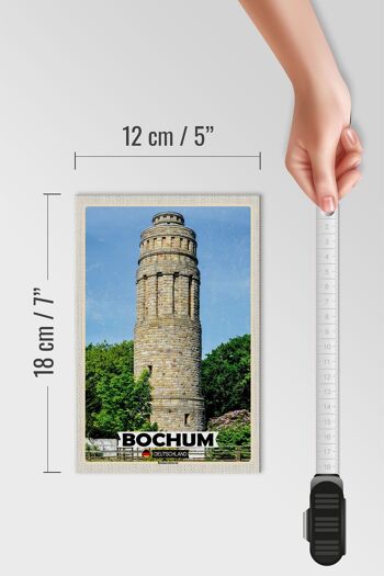 Panneau en bois villes Bochum Bismarck tour architecture 12x18 cm 4
