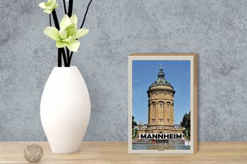 Panneau en bois villes Mannheim château d'eau vieille ville 12x18 cm décoration 3