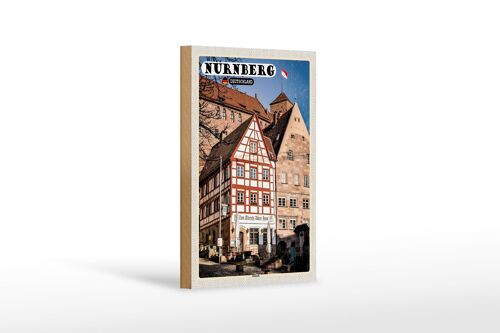 Holzschild Städte Nürnberg Deutschland Altstadt 12x18 cm Dekoration