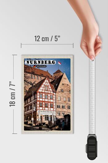 Panneau en bois villes Nuremberg Allemagne vieille ville 12x18 cm décoration 4
