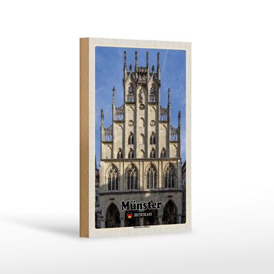 Holzschild Städte Münster Historisches Rathaus Dekoration 12x18 cm