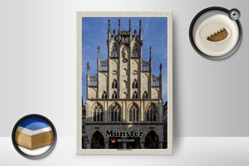 Panneau en bois villes Münster décoration de la mairie historique 12x18 cm 2