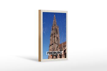 Panneau en bois villes Fribourg Allemagne Münster Trip 12x18 cm 1
