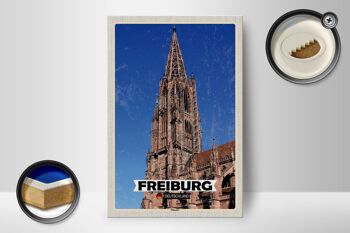 Panneau en bois villes Fribourg Allemagne Münster Trip 12x18 cm 2