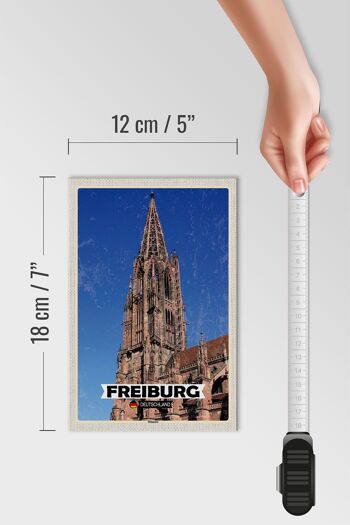 Panneau en bois villes Fribourg Allemagne Münster Trip 12x18 cm 4