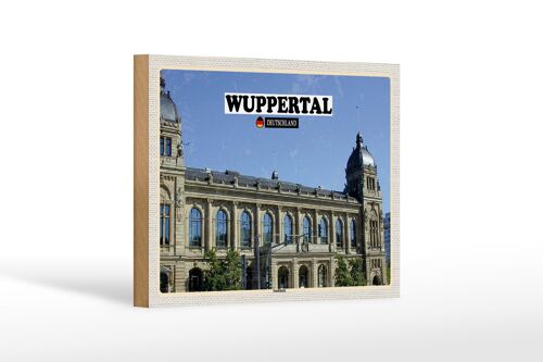 Holzschild Städte Wuppertal Deutschland Stadthalle 18x12 cm