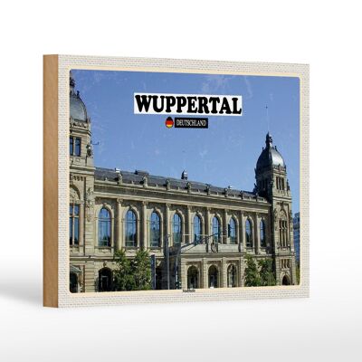 Holzschild Städte Wuppertal Deutschland Stadthalle 18x12 cm