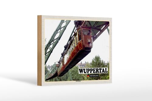 Holzschild Städte Wuppertal Deutschland Schwebebahn 18x12 cm