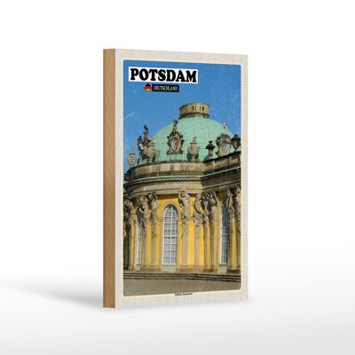 Targa in legno città Potsdam Decorazione del Palazzo Sanssouci 12x18 cm