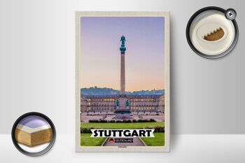 Panneau en bois villes Stuttgart Allemagne Schlossplatz 12x18 cm 2