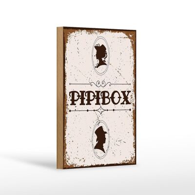 Letrero de madera con inscripción Pipibox 12x18 cm decoración