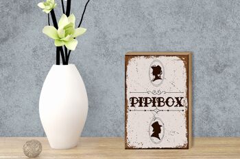Panneau en bois disant 12x18 cm Décoration Pipibox 3