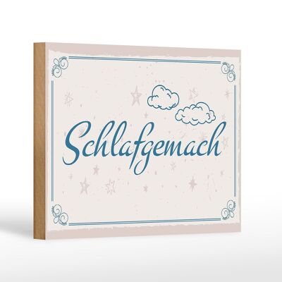 Holzschild Spruch 18x12 cm Schlafgemach Dekoration