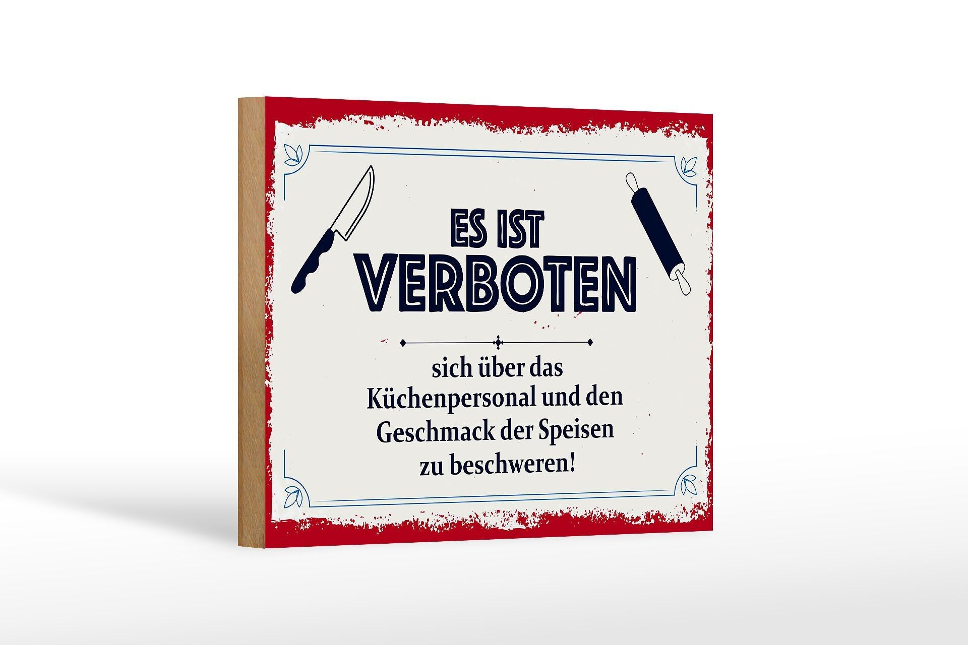 Cartello in legno con scritta 18x12 cm Vietato parlare della decorazione