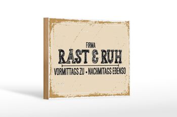 Panneau en bois indiquant 18x12 cm société Rast & Ruh matins pour la décoration 1