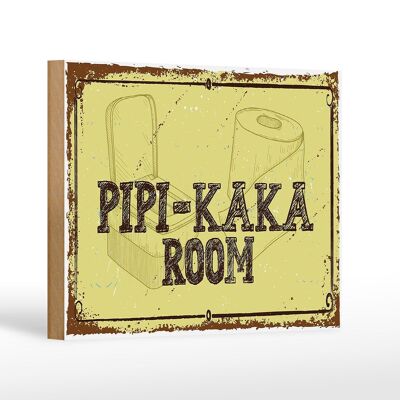 Cartel de madera con inscripción Pipi-Kaká 18x12 cm decoración habitación