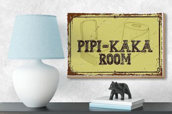 Panneau en bois disant 18x12 cm Décoration de chambre Pipi-Kaka 3