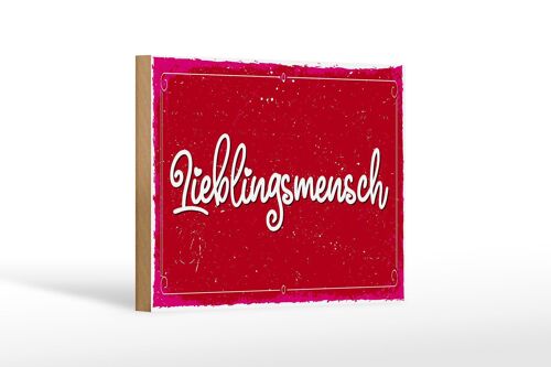 Holzschild Spruch 18x12 cm Lieblingsmensch Dekoration