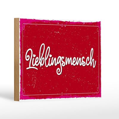 Holzschild Spruch 18x12 cm Lieblingsmensch Dekoration