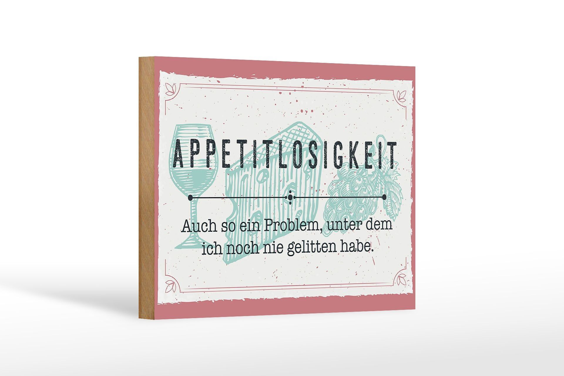 Cartello in legno con scritta 18x12 cm Anche la perdita di appetito è un problema