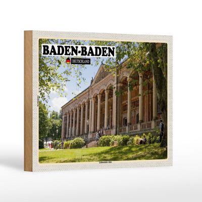 Letrero de madera ciudades Baden-Baden Lichtentaler-Allee decoración 18x12 cm