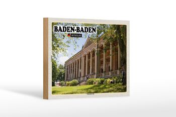 Panneau en bois villes Baden-Baden Lichtentaler-Allee décoration 18x12 cm 1