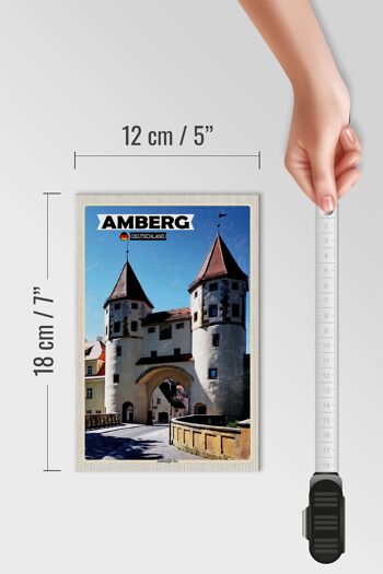 Panneau en bois villes Amberg Nabburger Tor Moyen Âge 12x18 cm 4