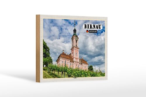 Holzschild Städte Birnau Basilika Architektur Dekoration 18x12 cm