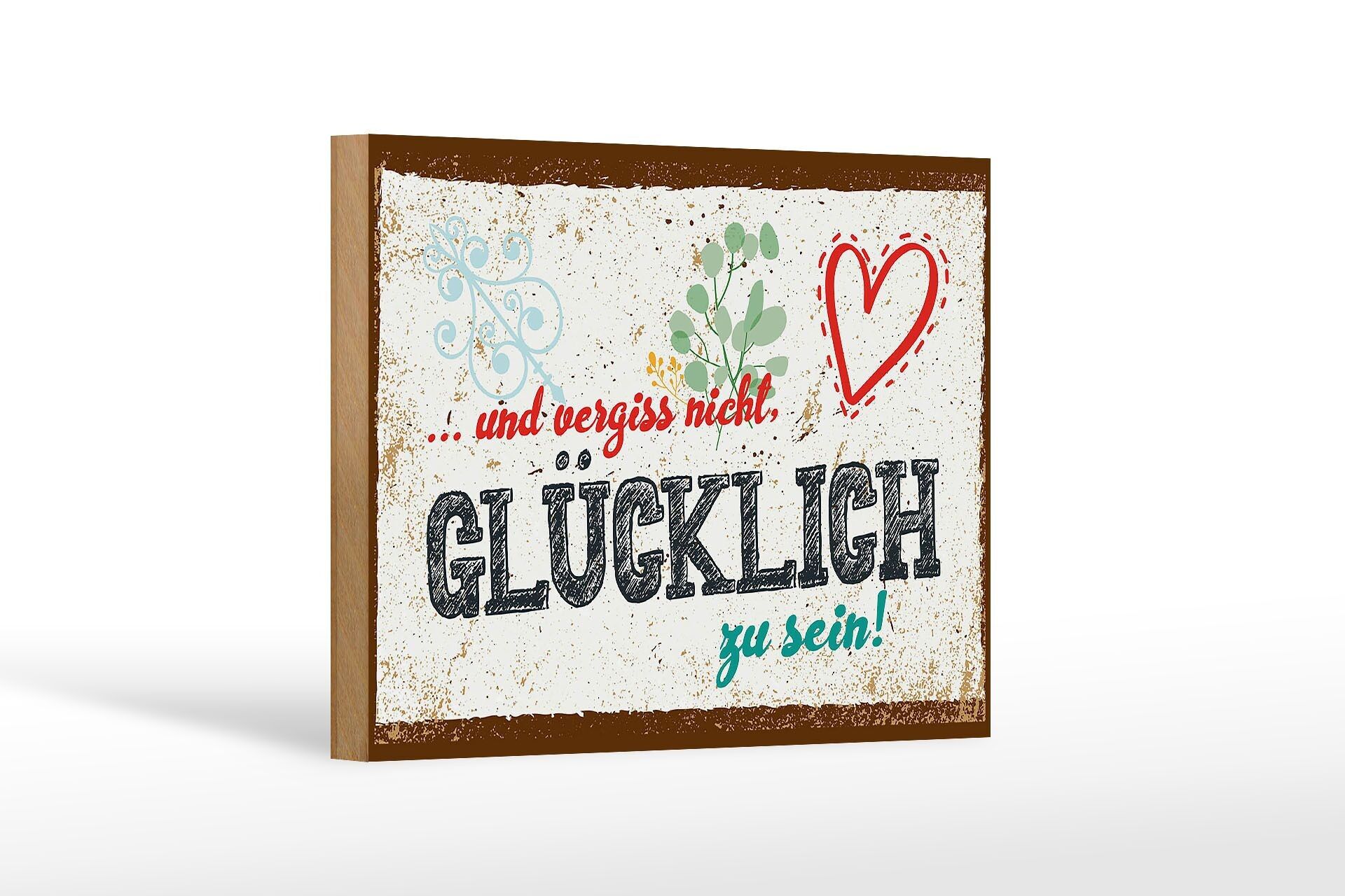 Cartello in legno con scritta 18x12 cm E non dimenticare di essere felice!