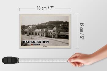 Panneau en bois villes Baden-Baden décoration ancienne gare 18x12 cm 4