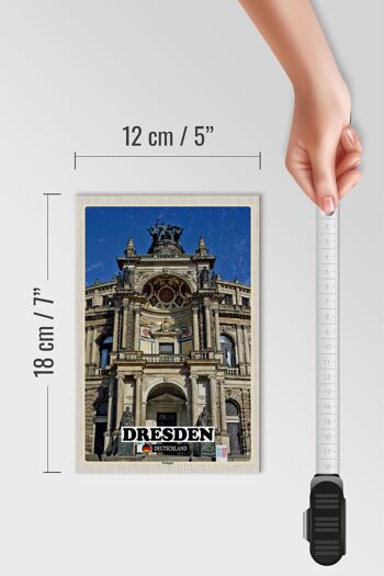 Panneau en bois villes Dresde Zwinger décoration architecture 12x18 cm 4