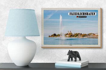 Panneau en bois villes Friedrichshafen Fontaine rivière décoration 18x12 cm 3