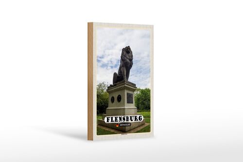 Holzschild Städte Flensburg Idstedt-Löwe Skulptur 12x18 cm