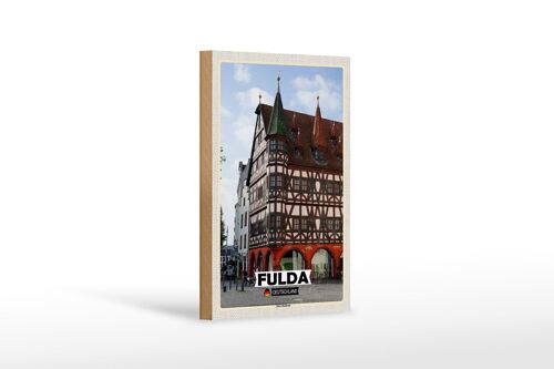 Holzschild Städte Fulda Altes Rathaus Architektur 12x18 cm