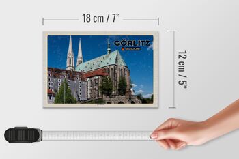 Panneau en bois villes Görlitz Peterskirche city trip 18x12 cm 4
