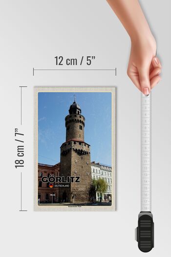 Panneau en bois villes Görlitz Reichenbacher Tower décoration 12x18 cm 4