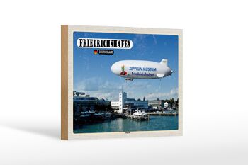 Panneau en bois villes Friedrichshafen décoration Zeppelin 18x12 cm 1
