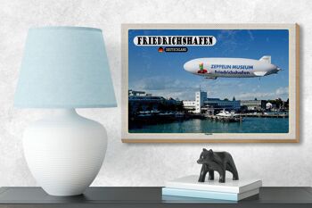 Panneau en bois villes Friedrichshafen décoration Zeppelin 18x12 cm 3