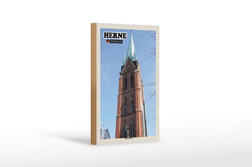 Holzschild Städte Herne Bonifatius-Kirche Architektur 12x18 cm