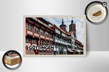 Panneau en bois villes Göttingen architecture de la vieille ville 18x12 cm 2