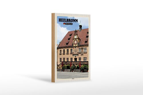 Holzschild Städte Heilbronn Rathaus Altstadt Dekoration 12x18 cm