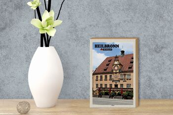Panneau en bois villes Mairie de Heilbronn décoration vieille ville 12x18 cm 3