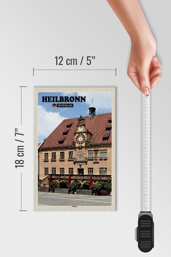 Panneau en bois villes Mairie de Heilbronn décoration vieille ville 12x18 cm 4