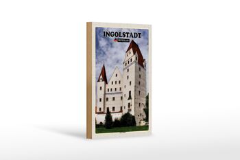 Panneau en bois villes Ingolstadt décoration nouveau château 12x18 cm 1